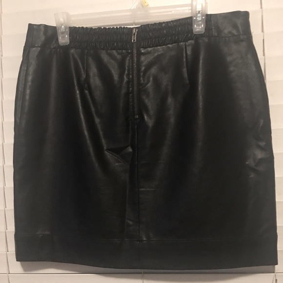 Faux Leather Black Mini Skirt - Picture 3 of 5